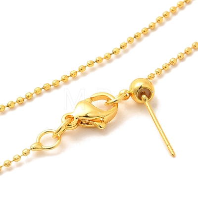 1mm Rack Plating Brass Ball Chain Adjustable Slider Necklaces for Women Men MAK-L044-51G-1