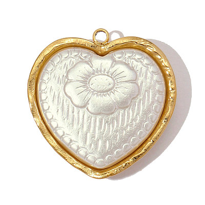304 Stainless Steel with Resin Pendants RE-OY001-02G-1