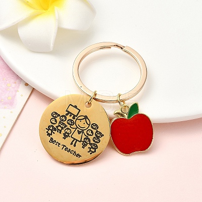 Alloy Enamel & 201 Stainless Steel Keychain KEYC-YW00091-01-1