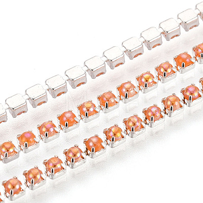 Iron & ABS Imitation Pearl Cup Chains CH-T007-01A-08-1