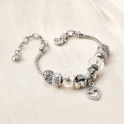 Alloy European Beads Charm Bracelets BJEW-F495-21P-1