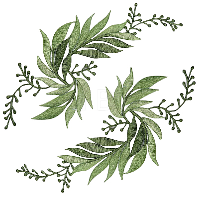 2Pcs 2 Styles Flower Computerized Embroidery Cloth Iron on Sew on Patches DIY-GF0014-67-1
