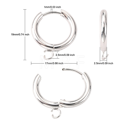 201 Stainless Steel Huggie Hoop Earring Findings LS-STAS-P283-01D-S-1