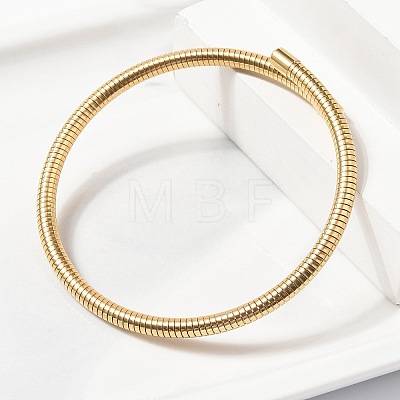 304 Stainless Steel Spring Bangles for Women BJEW-Z086-01G-01-1