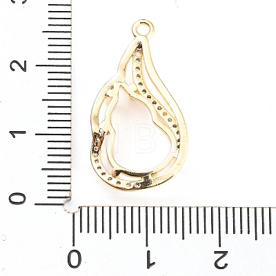 Brass Micro Pave Clear Cubic Zirconia Pendant Cabochon Settings KK-Q794-02A-G-1