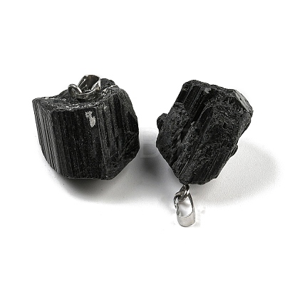 Natural Black Tourmaline Pendants G-F739-01AP-1