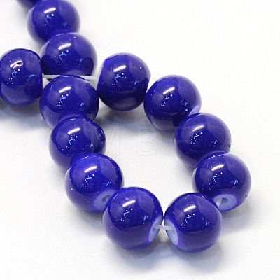 Baking Painted Glass Round Bead Strands DGLA-Q020-8mm-35-1
