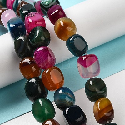 Natural Agate Beads Strands G-H295-A01-02-1