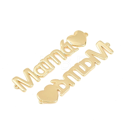 Mother's Day Brass Connector Charm KK-F931-24G-1