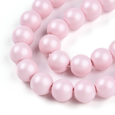 Baking Painted Pearlized Glass Pearl Bead Strands HY-N002-6mm-B04-1