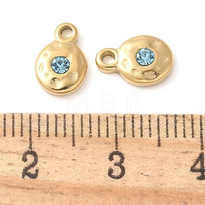 304 Stainless Steel with Rhinestone Charms STAS-Q345-17G-01-1