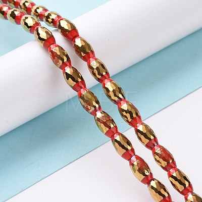 Electroplated Glass Beads Strands GLAA-P003-D06-1