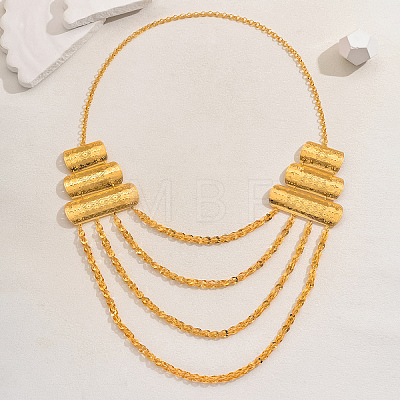 Luxurious Brass and Iron Tassel Bib Necklaces for Women's Formal Events PD1189-1