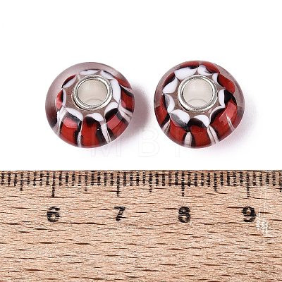 Handmade Lampwork & Brass Core European Beads LAMP-N044-01S-03-1