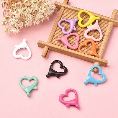 10Pcs 10 Colors Spray Painted Eco-Friendly Alloy Lobster Claw Clasps FIND-YW0002-26-1