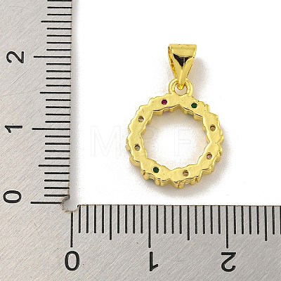 Rack Plating Brass Micro Pave Cubic Zirconia Pendants KK-C074-04G-01-1