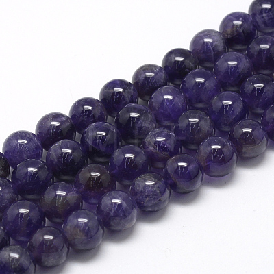 Natural Amethyst Beads Strands X-G-R446-10mm-21-1