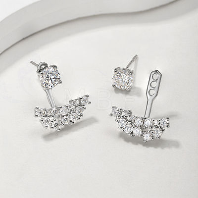 925 Sterling Silver Pave Moissanite Stud Earrings for Women XF0952-1