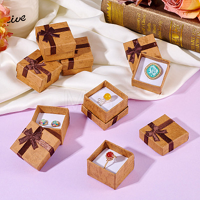 Square Paper Jewelry Ring Gift Boxes with Bowknot CON-TAC0010-80C-1