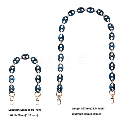 Givenny-EU 2Pcs 2 Style Acrylic Cable Chains Bag Handles DIY-GN0001-03-1
