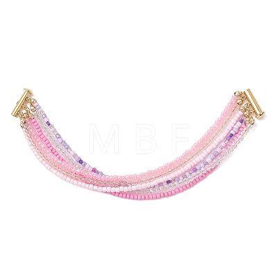 Glass Seed Beads Beaded Multi-Layer Bracelets for Women BJEW-JB12996-1