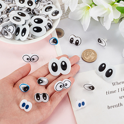 Olycraft 60Pcs 6 Style Plastic Craft Eyes KY-OC0001-24-1