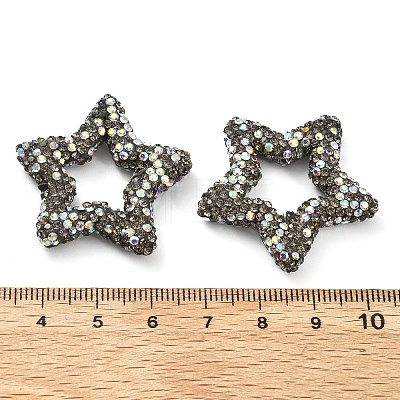 Star Shape Polymer Clay Rhinestone Beads CLAY-NH0001-06A-1