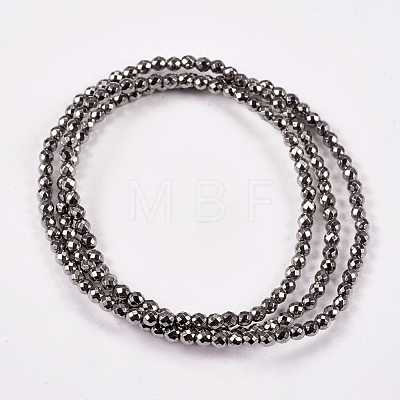 Electroplate Non-magnetic Synthetic Hematite Beads Strands G-J169B-2mm-07-1