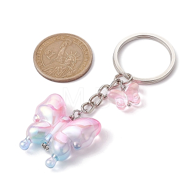 Glass & Acrylic Butterfly Keychain KEYC-JKC00649-01-1
