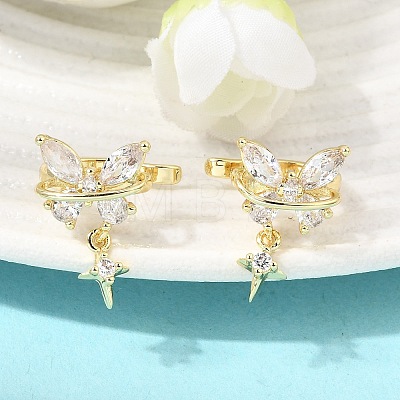 Brass Micro Pave Cubic Zirconia Cuff Earrings for Women CU-CBAE7DF-26G-1