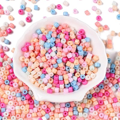 Opaque Baking Paint Glass Seed Beads SEED-T008-02-M02-1