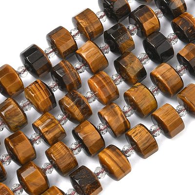 Natural Tiger Eye Beads Strands G-G453-G04-7x12mm-1