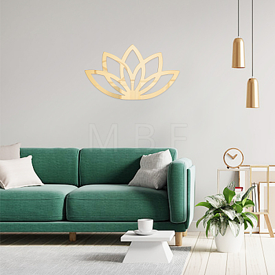 1Pc Acrylic Mirror Lotus Wall Decorations AJEW-CN0001-35A-1