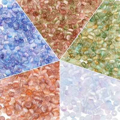 438Pcs Imitation Cat Eye Glass Seed Beads SEED-FS0001-47A-1