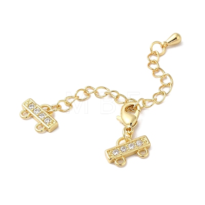 Brass Micro Pave Cubic Zirconia Chain Extender X-KK-L216-004C-G-1