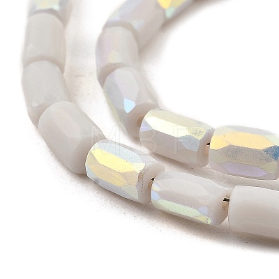 Frosted Imitation Jade Glass Beads Strands GLAA-P058-07A-04-1