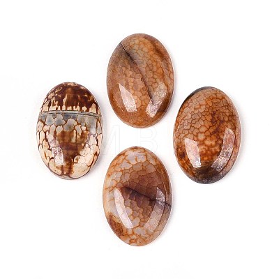 Dyed Natural Fire Agate Cabochons G-Q957-02B-20x30-1