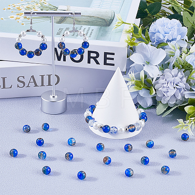 3 Strands Two-Tone Crackle Baking Paint Transparent Glass Beads Strands CCG-SP0001-01B-1