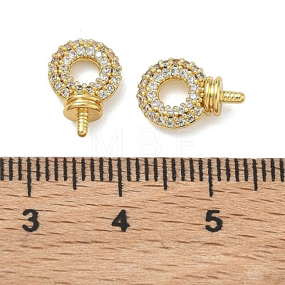Brass Micro Pave Cubic Zirconia Peg Bails KK-D229-15G-1