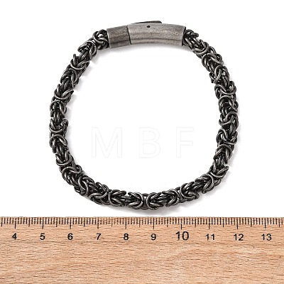304 Stainless Steel Byzantine Chains Bracelets for Women Men BJEW-C148-05AS-02-1
