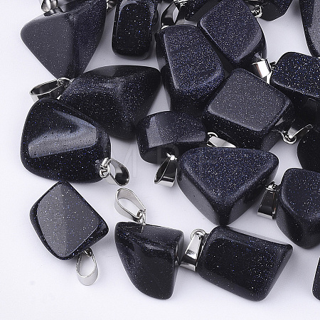 Synthetic Blue Goldstone Pendants G-Q996-13-1