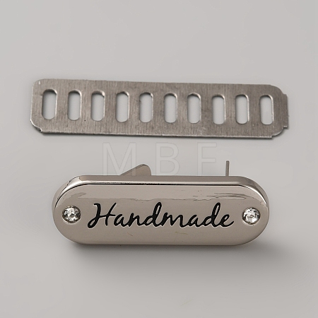 Alloy Crystal Rhinestone Handmade Label Tags FIND-WH0173-534B-P-1