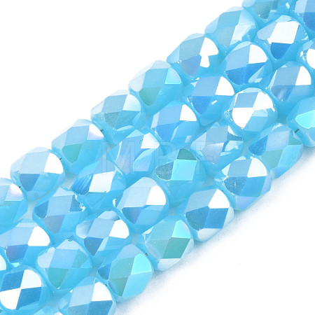 Electroplate Glass Beads Strands EGLA-N002-13-A05-1
