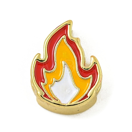 Rack Plating Brass Enamel Beads KK-U029-22G-07-1