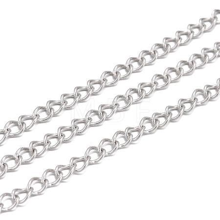 Tarnish Resistant 304 Stainless Steel Twist Chains CHS-K001-24-3mm-1