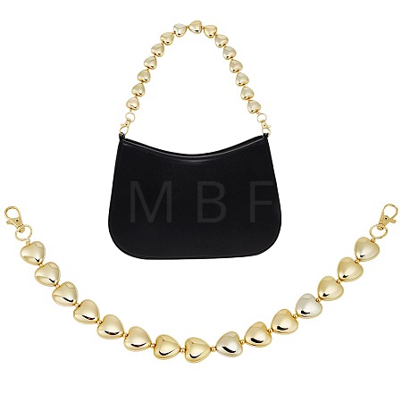1Pc CCB Plastic Heart Beaded Bag Handles with Clasps AJEW-CL0005-66-1