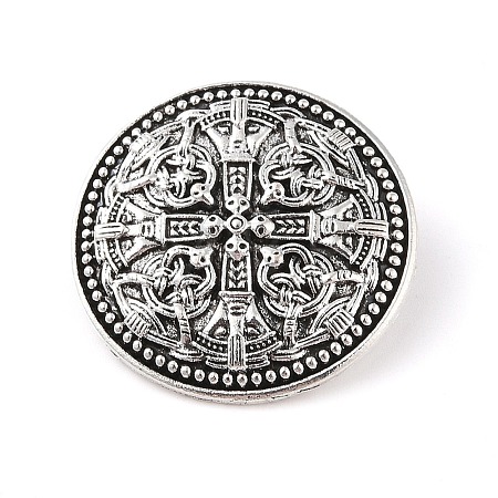 Tibetan Style Alloy Brooches JEWB-O016-03E-AS-1
