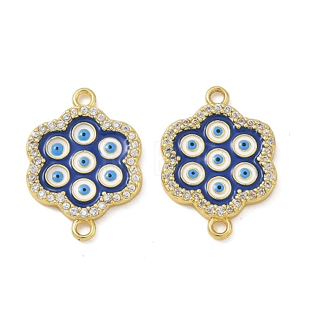 Brass Micro Pave Clear Cubic Zirconia Connector Charms CU-CBA6B6F-08G-1