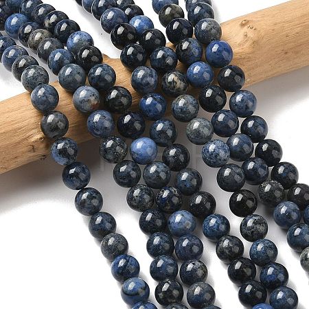 Natural Grade AA Dumortierite Quartz Round Bead Strands G-P075-43-8mm-1