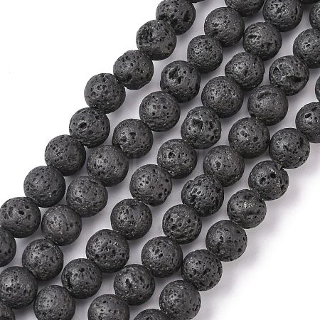 Natural Lava Rock Beads Strands G434-1A-1